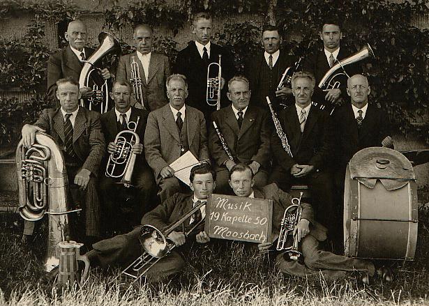 Musikkapelle Moosbach 1950 (Dirigent Otto Vogler)